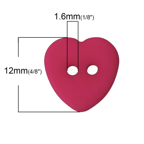 Пуговицы Finding Сердце с двумя отверстиями из смолы Разные цвета 12 мм х 12 мм Упаковка 10 шт - фото 3 - id-p2190159642