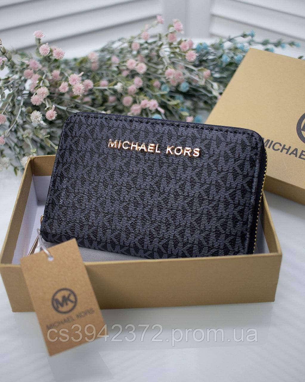 Женский кошелек Michael Kors мини синий в фирменной упаковке люкс качество Майкл Корс - фото 1 - id-p2190167352