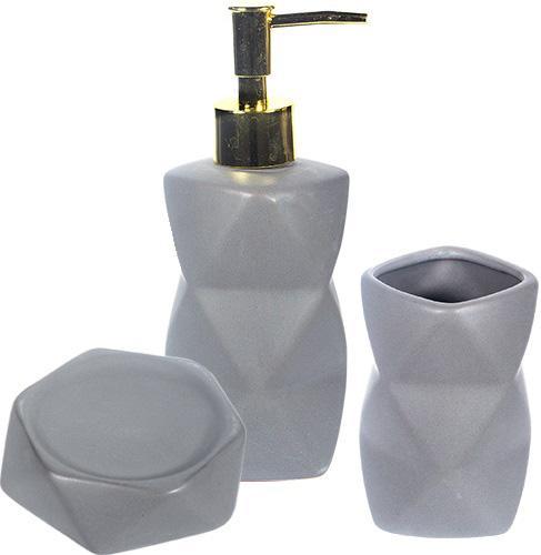 Набір аксесуарів для ванної кімнати Gray haze склянка дозатор мильниця ST DP114743 SC, код: 7431433