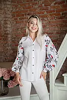 Женская рубашка вышита крестиком, Эффектная женская рубашка с вышивкой, Женские вышиванки от производителя