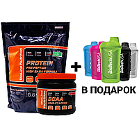 Протеин для роста мышц, 2 кг + BCAA 2:1:1 0,5 кг. + Шейкер в подарок! Bioline Nutrition Карамель