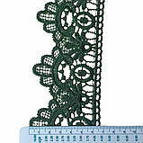 Мереживо макраме 6,5 см колір - зелений, фото 2