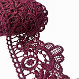 Мереживо макраме 6,5 см колір - бордо, фото 3