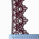 Мереживо макраме 6,5 см колір - бордо, фото 2