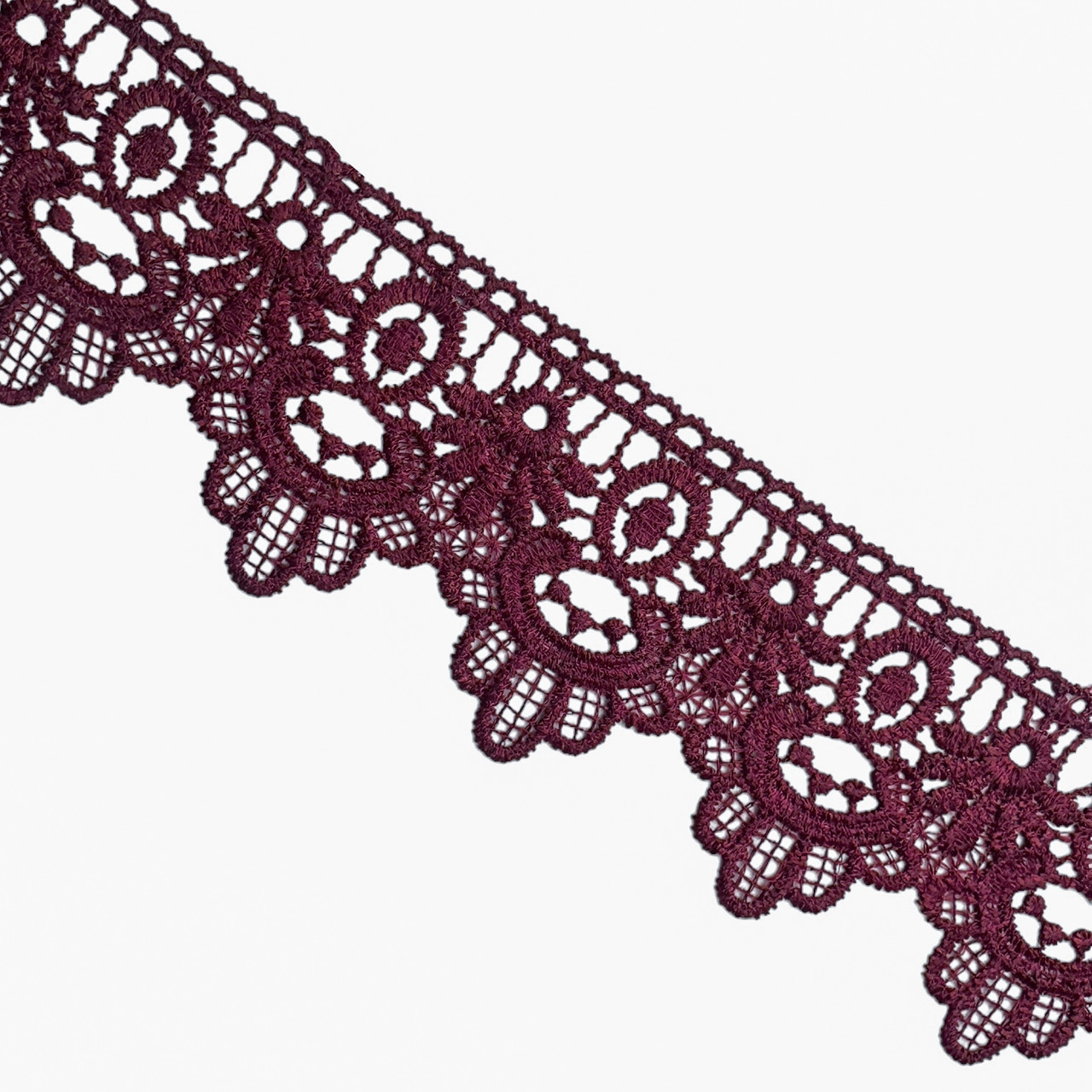 Мереживо макраме 6,5 см колір - бордо, фото 1
