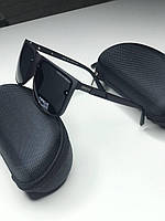 Мужские солнцезащитные очки Porsche Design черные матовые Polarized поляризованные Порше антибликовые