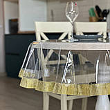 Скатертина силіконова з камінням, колір Золото, 1строка (Під замовлення або стандартний розмір), фото 2