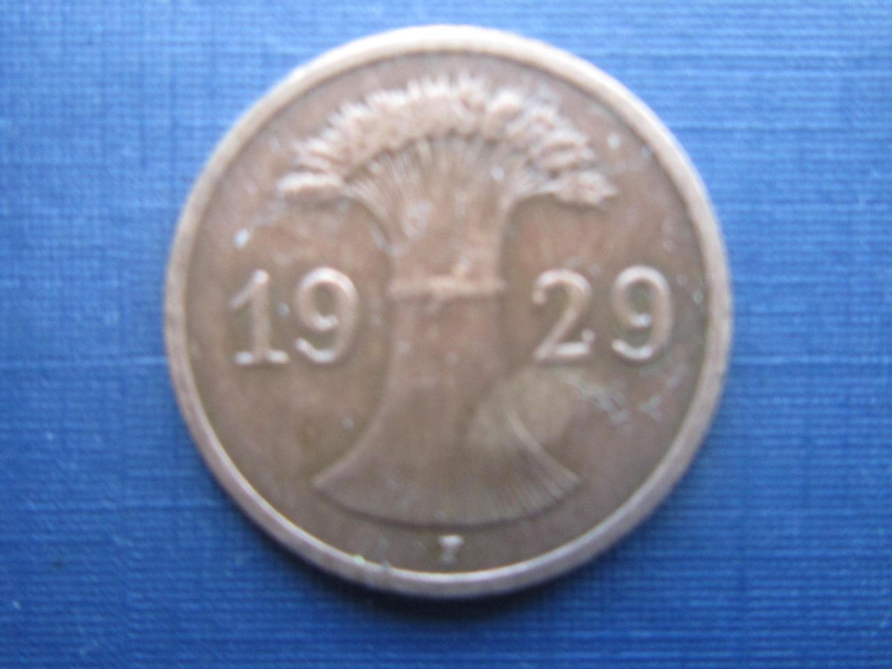 Монета 1 пфенниг Германия 1929 F - фото 2 - id-p360419166