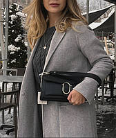 Сумка жіноча шкіряна Італійська модна маленька сумочка крос-боді чорна