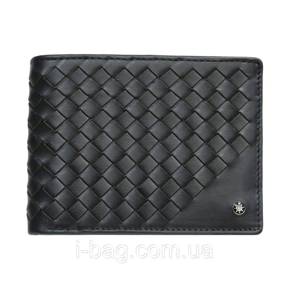 Шкіряне портмоне Timone intrecciato 12012 nero чорний