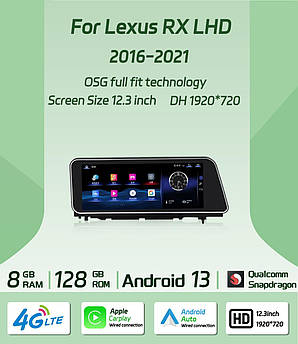 Мультимедіа Android Lexus RX 200T 300 350 400 450H Лексус РХ магнітола монітор головний пристрій 12.3