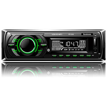 Автомагнітола Bluetooth FP-316 Black/Green Fantom