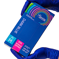 Нитриловые перчатки M (7-8) SanGig, плотность 3.5 г. - Синие (100 шт)