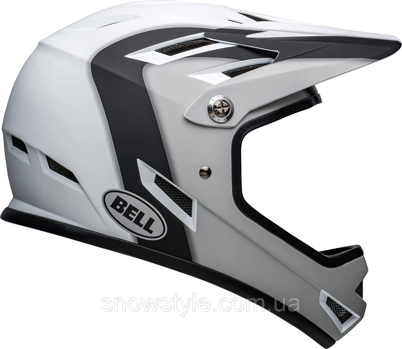 Велошолом BMX даунхіл Bell Sanction Adult Full Face Bike Helmet Agility Black/White L (58-60см)