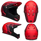 Велошолом фудфейс BMX даунхіл Bell Sanction Matte Black Red Large (58-60cm), фото 3