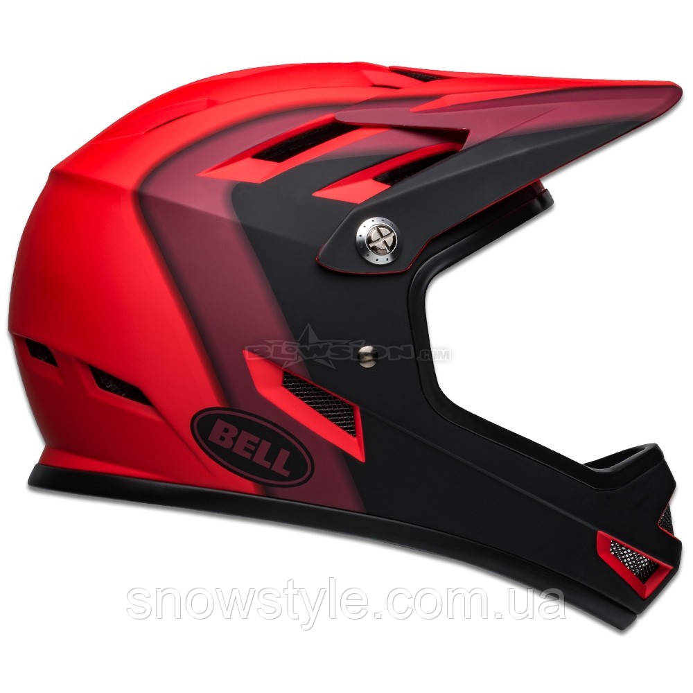 Велошолом фудфейс BMX даунхіл Bell Sanction Matte Black Red Large (58-60cm), фото 1