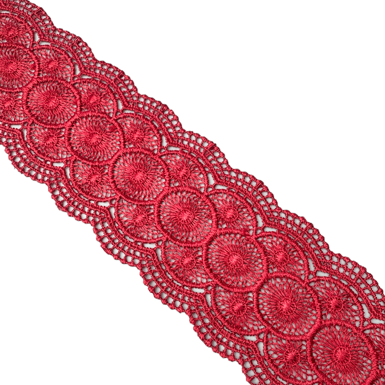 Мереживо макраме 6,0 см колір - червоний, фото 1
