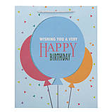 Подарункові пакети "Be happy" (26х32 см) щільний картон (паковання 12 шт.) 4 дизайни, фото 3