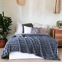 Плед шиншилла размер 200*220 Тм Home textile Chinchilla Plaid серый