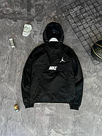 Анорак мужской Nike Куртка весна осень лето повседневная Найк, Черная демисезонная ветровка стильная