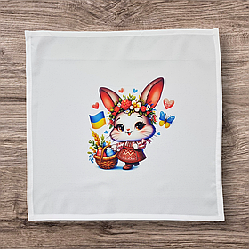 Серветка тканинна для корзинки Пасхальна №3, (сервірувальна 40х40см, Білий)
