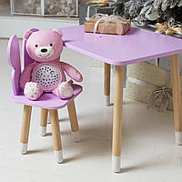 Детский стол "Тучка" и стульчик "Бабочка": фиолетовый уголок для юных фантазеров!