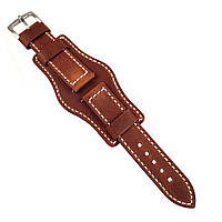 Шкіряний ремінець з напульсником для годинника ширина 20 мм Bros BRC20BR-04 коричневий