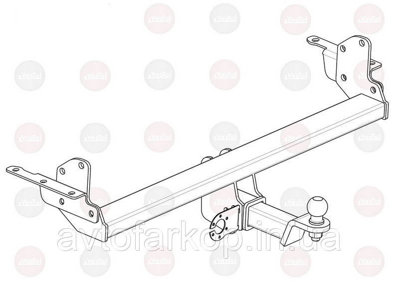 Фаркоп Nissan Navara (виключаючи трубчастий бампер 2005-2016)(Фаркоп Ніссан Навару)VasTol