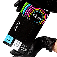 Виниловые перчатки M (7-8) - SanGig, черные - плотность 4.6 г. - 100 шт
