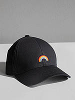 Кепка унисекс Rainbow коттоновая Бейсболка с фиксатором универсальная черная