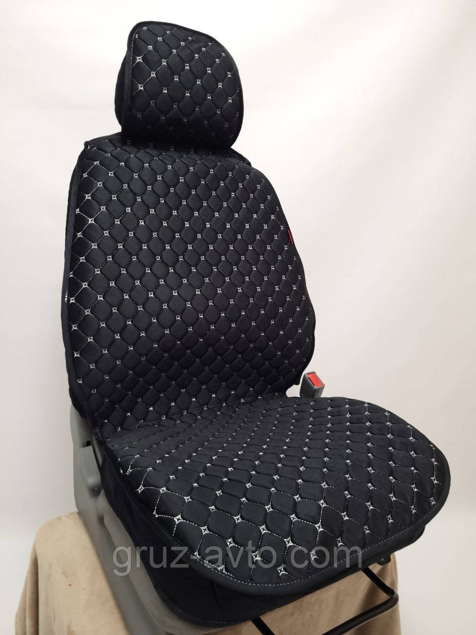 Накидки Car Fashion модель Sultan Front Султан фронт на передні сидіння 26198 чорний/чорний/білий