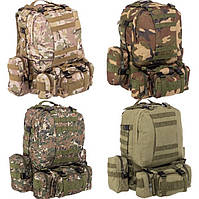 Штурмовой рюкзак Военный Рюкзак с тремя подсумками на 55 литров; тактичний рюкзак з підсумками 55 літрів