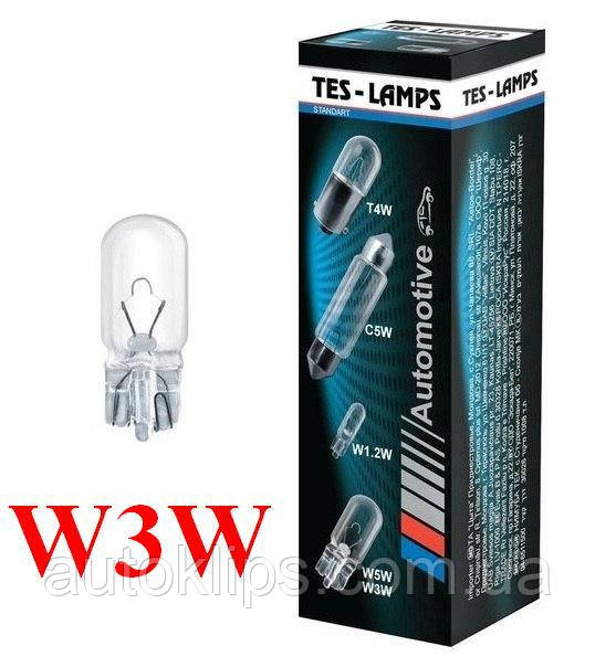 Лампа 12V W3W цоколь- W2,1x9,5D ТЕСЛА