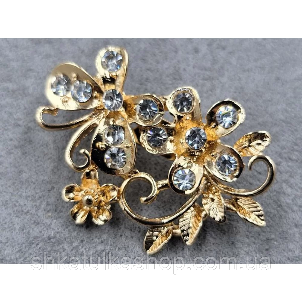 Брош 25*35мм, колір золото, фото 1