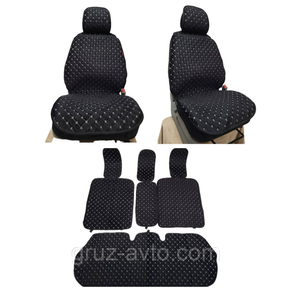 Накидки Car Fashion модель SULTAN PLUS Султан Плюс на всі сидіння 22723 чорний/чорний/сірий, фото 1