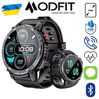 Мужские водонепроницаемые смарт часы Modfit Sniper Pro All Black IP68 Умные часы