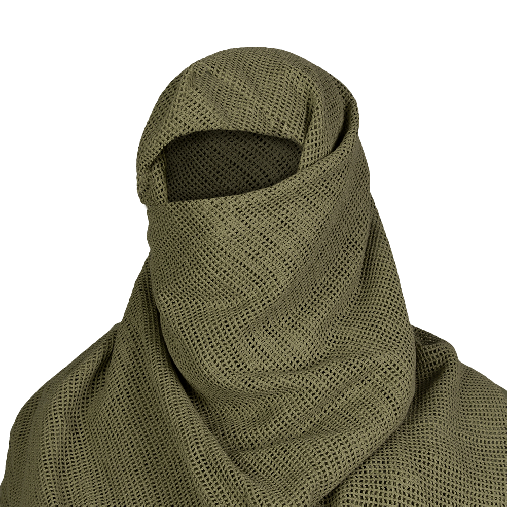 Маскувальний шарф-сітка Camotec CM SFVS Olive, тактична сітка для маскування олива, військова шарф сітка