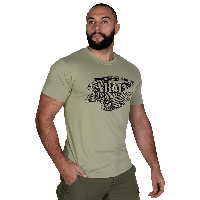Футболка Camotec Bavovna Falcon Хакі, армійська літня футболка, тактична футболка з принтом чоловіча