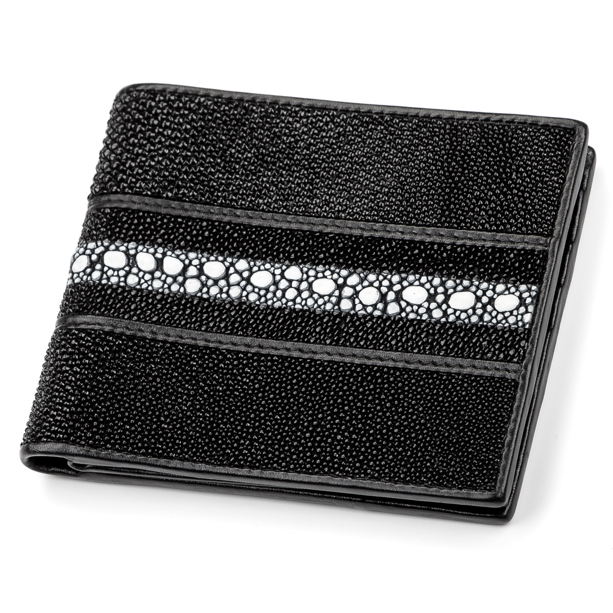 Портмоне чоловіче STINGRAY LEATHER 181194 з натуральної шкіри морського ската Чорне