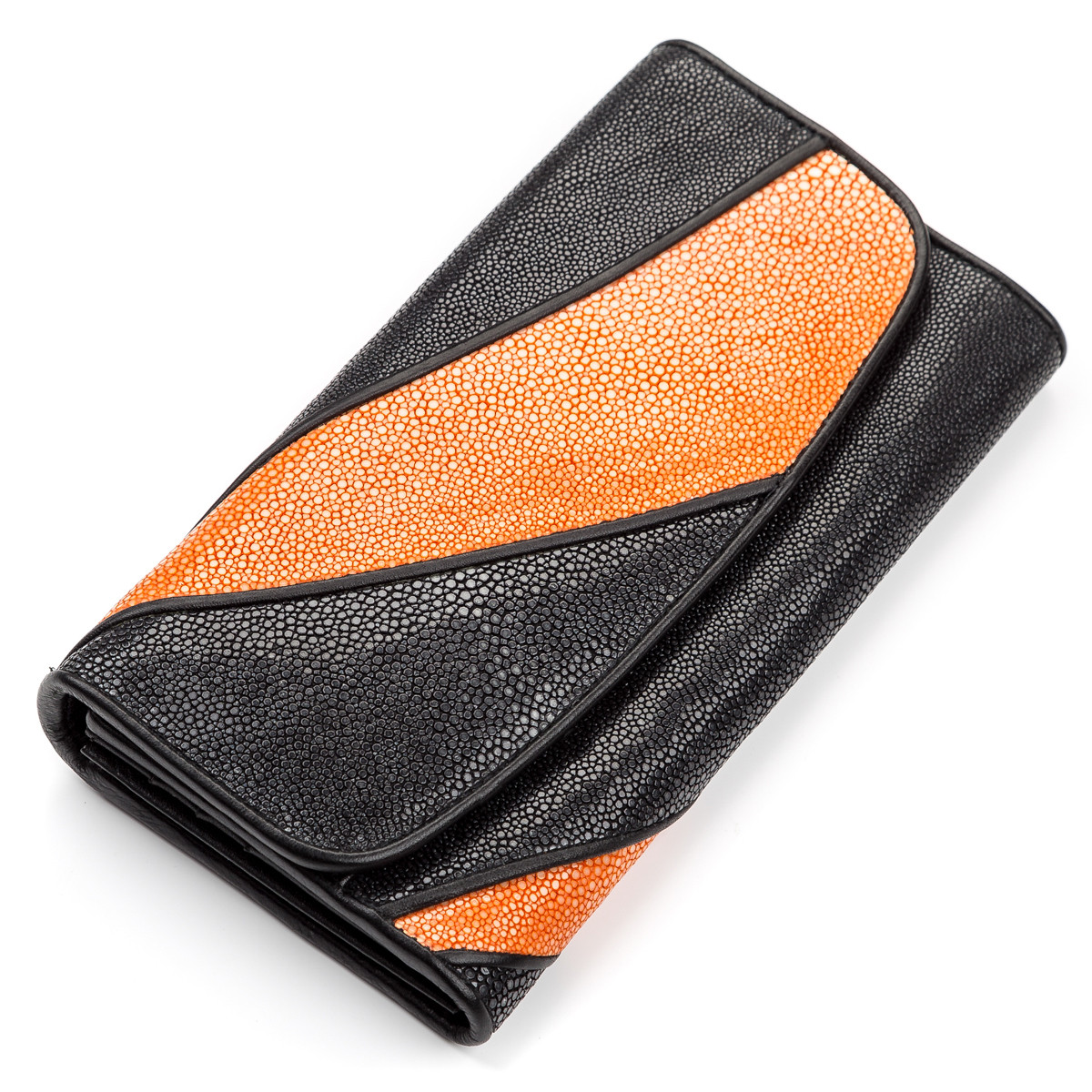 Гаманець жіночий STINGRAY LEATHER 181270 з натуральної шкіри морського ската Чорний