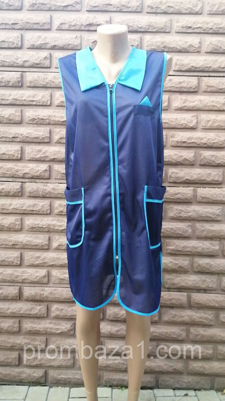 Халат нейлоновий для продавця, прибиральниці, на блискавці нар. S, M, L ...