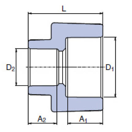 Муфта перехідна Екопластик Ø 32 х 20 мм Wavin Ekoplastik, фото 2