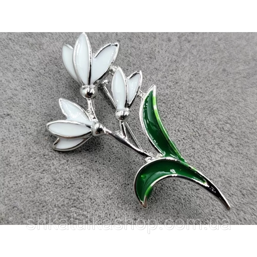 Брош 25*50мм, колір срібло, фото 1