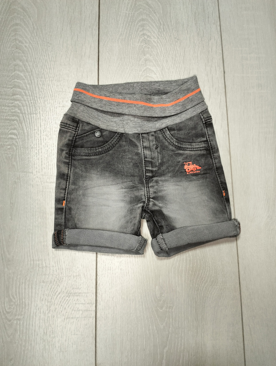 Шорти джинсові стрейчеві сірі S.Oliver 62см, фото 1