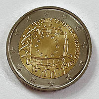 Австрия 2 евро 2015, 30 лет флагу Европы *
