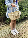 Кошик плетений з суцільної вибіленої лози. Арт:30131, фото 7
