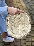 Кошик плетений з суцільної вибіленої лози. Арт:30131, фото 5