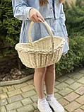 Кошик плетений з суцільної вибіленої лози. Арт:30131, фото 2