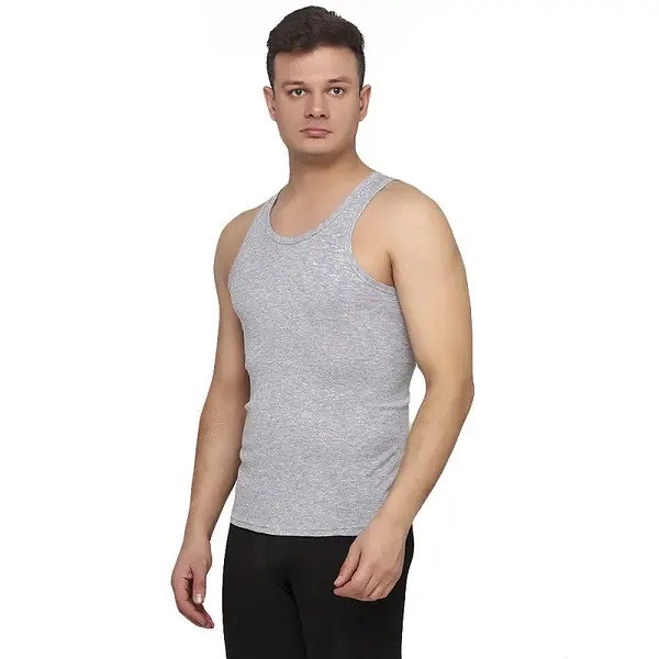 Чоловіча майка Lans без швів, розмір 4XL 58 меланж сіра, фото 1