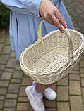 Корзина плетена з вибіленої лози. Арт:30108, фото 5